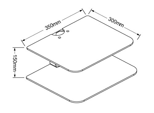 DVD Wall Mount and DVD Wall Bracket with Black Column and 2 x Clear Floating Shelves with Strengthened Tempered Clear Glass for DVD Players/Cable Boxes/Games Consoles/TV Accessories - Thumbnail 4
