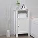 VASAGLE Bathroom Floor Storage Cabinet with Single Door Adjustable Shelf White UBBC45WT