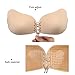 BiBOSS Adhesive Silicone Bra Invisible Strapless Self Sticky Breast Push Up Bras Intimates Padded Bras Underwear for Women with Drawstring (CupC,Nude)