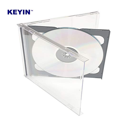 KEYIN Standard Black Double CD Jewel Case - Premium, 50 Pack