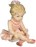 Cosmos 10621 Fine Porcelain Ballerina Sitting Down Figurine, 4-Inch