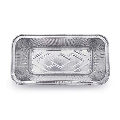 Fig & Leaf (120 Pack) Premium 2-LB Loaf Baking Pans l Standard Size 8.5" x 4.5" x 2.5" l Bread Pan l 28 Gauge l Top Baker's Choice Disposable Aluminum Foil for Cakes Meatloaf Lasagna Oven Safe Sturdy