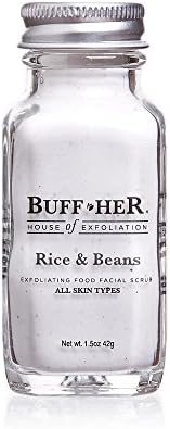 Buff Her Organic Exfoliating Facial Scrub, Rice & Beans, 1.5 Ounce