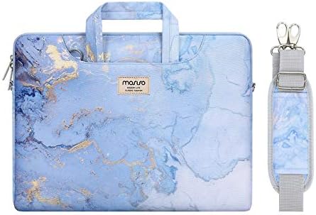 MOSISO Laptop Shoulder Bag Compatible with MacBook Pro 16 inch A2141/Pro Retina A1398, 15-15.6 inch Notebook, Watercolor Marble Briefcase Sleeve with Trolley Belt, Blue MOSISO Laptop Shoulder Bag Compatible with MacBook Pro 16 inch A2141/Pro Retina A1398, 15-15.6 inch Notebook, Watercolor Marble Briefcase Sleeve with Trolley Belt, Blue