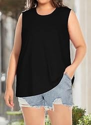Plus Size Tops for Women Sleeveless Summer Tank Top