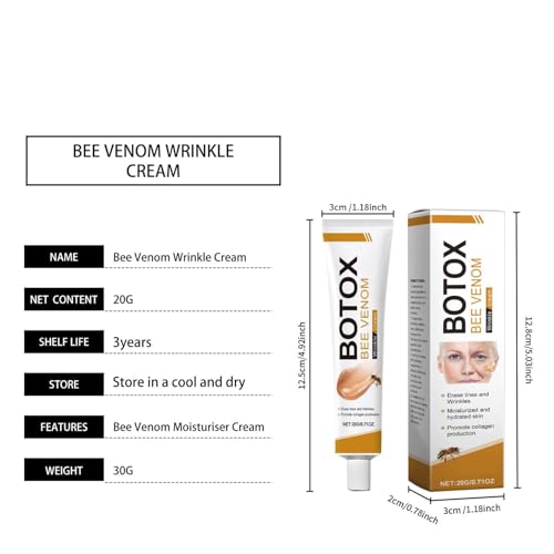 Bee Venom Skin Treatment Cream,2024 New Professional Bee Venom Repair Cream Gel,Bee Venom Wrinkle Removal Cream,Bee Venom Skin Firming Body Cream,All Skin Types,Natural Skin Care Treatment (A, 2PC)