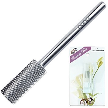 PANA Professional 3/32" Shank Size - Flat Top Small Barrel Silver Carbide Bit Fine Grit - Nail Drill Bit for Dremel Machine