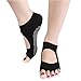 Flesser Yoga Sports GYM Five Toe Separator Socks Alignment Pain Health Massage Socks (Half Toe Black)