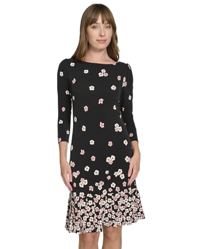 Tommy Hilfiger Women’s Dresses Shift,Black/Bridal Rose,6