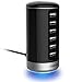 USB Charger, 6 Port USB Wall Charger - Seenda USB Charging Stations with Smart Identification - Black primary