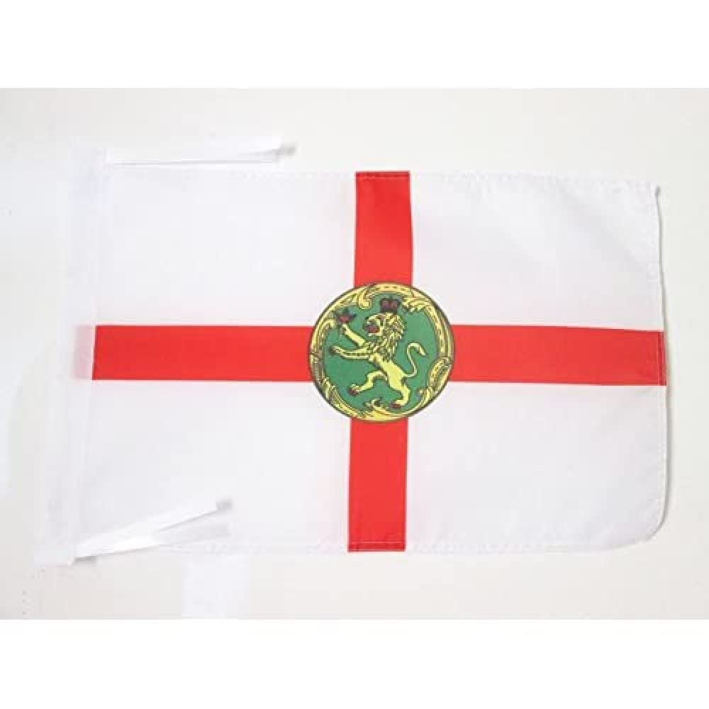 AZ FLAG - Alderney Island Flag - 18'' x 12'' - 100% Polyester Guernsey Small Banner with Two Cords - Fade Resistant - Vivid Colors - 18x12 in - 45x30 Cm โ image 1