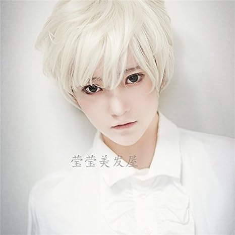 Male White Fluffy Wig Gintama Original Wood Pure White Gold Korean