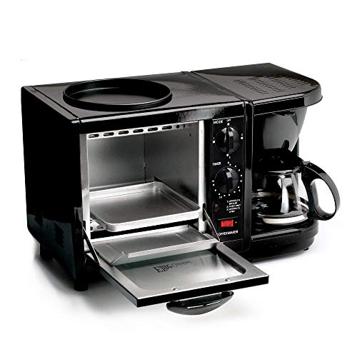 Elite Cuisine EBK-200B Maxi-Matic 3-in-1 Multifunction Breakfast Center, Black (Certified Refurbished)