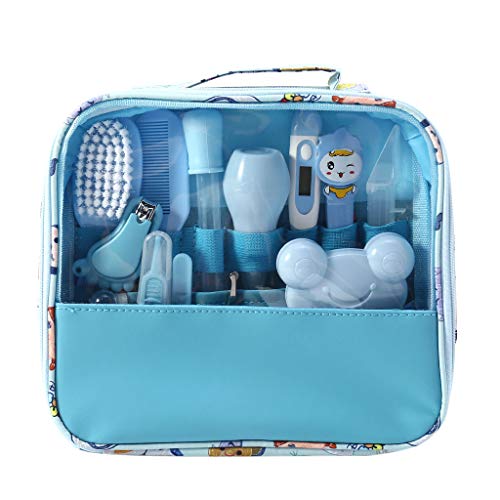 Lvyuanda Safe 13pcs/Set Newborn Baby Kids Kids Baby Accessories Nursery Care Kit Baby Healthcare and Grooming Kit with Nail Hair Health Care, Thermometer Grooming Brush Kit