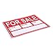 6-Piece for Sale Signs - PVC Signs, Yard Sale Signs, Garage Sale Signs, Car Sale, Red and White - 15.7 x 11.7 Inches