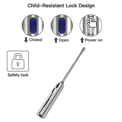 Torch Lighter Butane Gas Lighter Jet Flame Flexible Long Neck Refillable Fire Lighter for Grill Gas Hob Stove Oven Wood Fireplace BBQ Camping Gas Fire Pit Fire Pot Metal Lighter(Butane Not Included) - Thumbnail 5