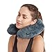 PUREFLY Soft Velvet Inflatable Travel Neck Pillow for Airplanes with Packsack