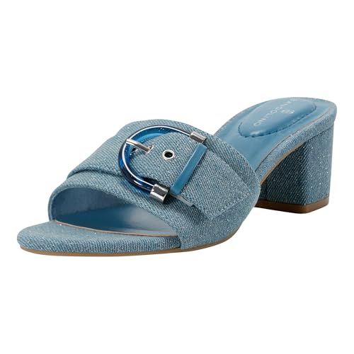 Bandolino Women's Ardonna Heeled Sandal, Blue Denim 420, 5.5