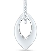 Jewels By Lux Sterling Silver White-Tone 1/20 Ctw Natural Diamond Pendant