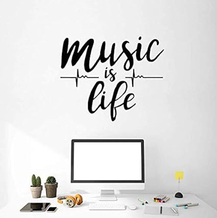 La Musica E Amore Adesivi Murali Frase Battito Cardiaco Musica Camera Da Letto Camera Da Letto Studio Decorazione D Interni Adesivi Per Finestre In Vinile Citazione Murale 68x57cm Amazon It Prima Infanzia