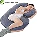 KWLET Pregnancy Pillow C Shaped Cover/Maternity Pillow Case with Double Zippers, Velvet, 57x30 Inch