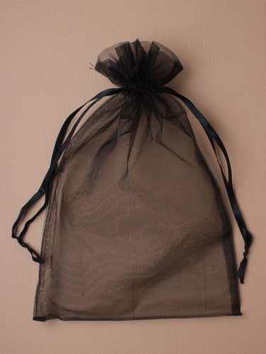 BEAUTIFUL EXTRA LARGE BLACK ORGANZA GIFT BAGS - PACK OF 12 - FOR CHRISTMAS BIRTHDAYS GIFTS