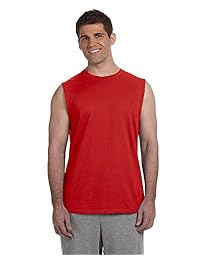 Camiseta sin mangas con doble aguja de algodón ultra de Gildan para hombre