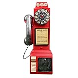 Home/Office Desk Decor Emulational Telephone Artware Piggy Bank Red