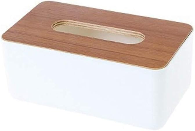 YT Caja de pañuelos de Madera Maciza Multifuncional - Organizador de
