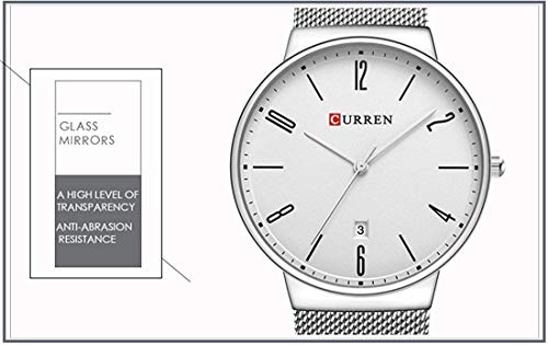 Curren Reloj para Hombre Reloj de Hombre de Negocios con Malla de Acero de Malla de Acero Inoxidable Reloj de Hombre de Negocios Hombres 8257 - Imagen 6