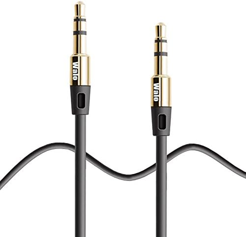 6.6 Ft (2 pack) Walo Aux cord / Aux Cable (3.5mm) , Auxiliary Audio Cable for Car / Home Stereo, Computer, Headphone, iphone, Android, Mp3 Players and more ( Black )