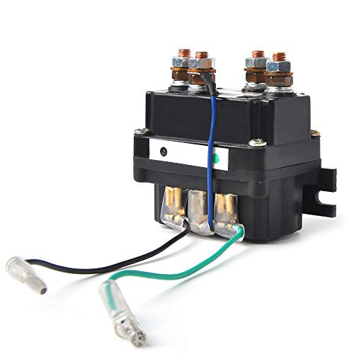 ATV UTV Solenoid Relay Winch Contactor Replacement, ISSYZONE 12V 400A Off-road Winch Rocker Thumb Switch with 6 Protecting caps for 2000-5000lbs Winch