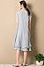 Azbro Women's Ink Painting Print Short Sleeves Loose Fit Plus Size High-Low Dress,Grey Blue,Large