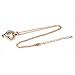Girl's Seahorse 18K Rose Gold Plated Heart Pendant with Pink and White Crystals in Shell Jewelry Box, 18