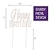Ella Celebration Happy Birthday Cake Topper, Rose Gold Party Decoration, Metal Rhinestone Toppers (Rose Gold)