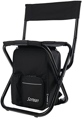 sornean Large Detachable Multi-Function Backpack Folding Chair with Cooler Bag for Fishing, Beach, Camping and Outing