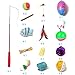 SenYoung 27PCS Cat Toys Kitten Toys, Interactive Cat Toy Set including Cat Teaser Wand, Catnip Fish, Cat Teather Toy, Feather Mice, Silvervine Chew Stick