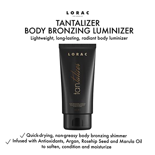 LORAC TANTALIZER BODY BRONZING LUMINIZER, TRAVEL SIZE | BRONZING LOTION | FULL BODY BRONZER, ANTIOXIDANT INFUSED, CRUELTY FREE, GLUTEN FREE, VEGAN
