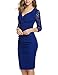 ANGVNS Women's V Neck Floral Lace Fitted Cocktail Evening Pencil Dress