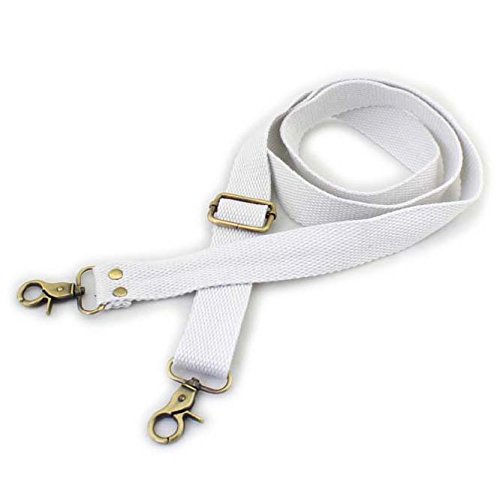 Wento 1pcs 31''-57'' Webbing Shoulder Cross White Bag Strap,replacement Cross Body Purse Straps,White canvas purses straps WTD34 (White)
