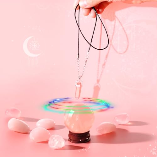 Myripoly Pink Tarot Cards Deck Set for Beginners-Classic Tarot Cards with Meanings on Them-17PC Tarot Witchcraft Kit,-Crystal Ball Divination- Fei Shui Bracelet