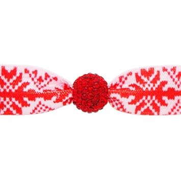 Emi Jay Crystal Bead Hair Ties Fair Isle With Ruby Bead Amazon