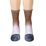 Song Qing Unisex Adult 3D Print Animal Foot Hoof Paw Print Sock Crew Socks