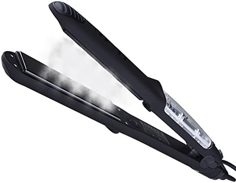 Hann Updated Steam Hair Straightener Irons,Hann 2 in 1 Ceramic Styling Salon Tools Professional Hair Straightener & Hair Curler (Black)