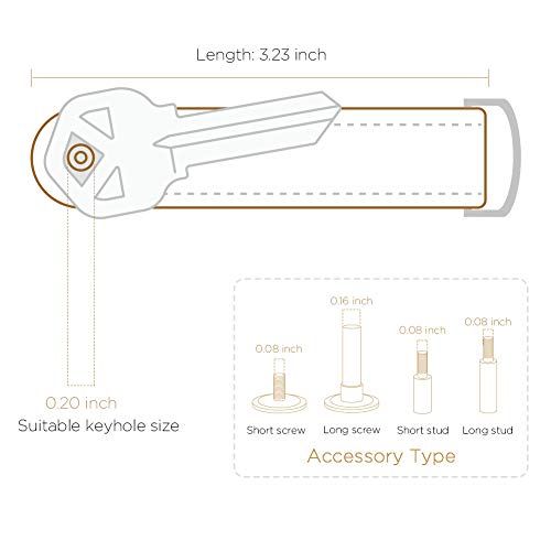 Bosiwee Smart Key Organizer, Compact Key Holder Leather Keychain, Folding Pocket Key Holder Chain (up to 16 keys)