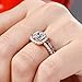 AONEW Engagement Wedding Halo Ring Set Rose Gold 2pcs 1.5ct Princess White Cz Size 5-12