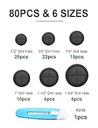 EASYEAH 80 PCS Rubber Grommets Assortment Kit for