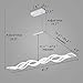 EverFlowery Modern Chandelier, Fashion Contemporary Led Wave Shape Pendant Light, Stylish Hanging Ceiling Fixture with Adjustable Height for Dining Living Room Kitchen Island, 50W Cool White=6500K