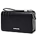Teemzone Mens Clutch Bag Genuine Leather RFID Blocking Business Clutch Purse Handbags Wrist Bag Clutch Wallet Organizer Long Wallet Passport Card Cash Holder With Zipper Women