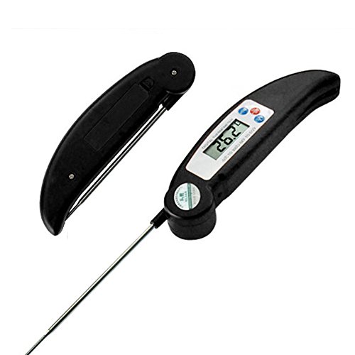 CactusAngui Instant Read Digital Cooking Thermometer Long Sensitive Fold Probe Large Digits Black
